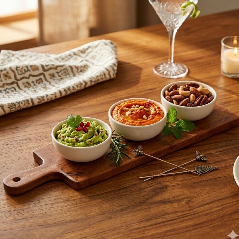 Host's Dream! Acacia Wood Tasting Flight Paddle Beer, Wine, Sauces, Charcuterie!
